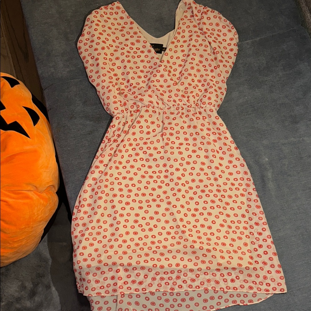 Just...Taylor Red and White High Low Dress